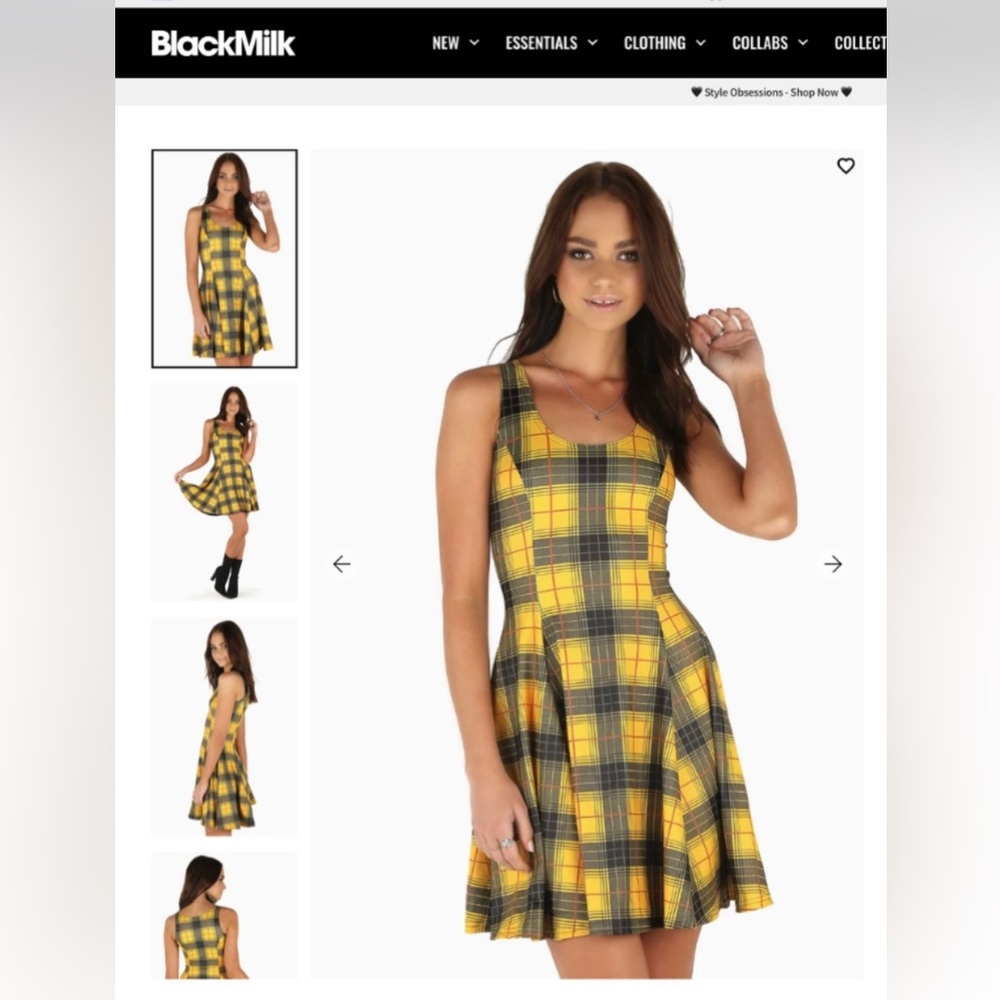 BlackMilk Tartan Grunge Evil Skater Dress